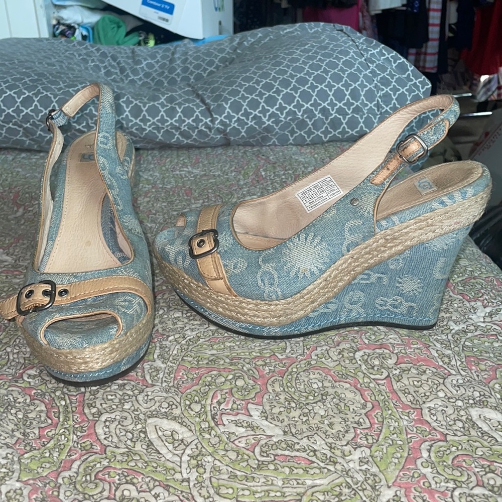 Euc Ugg blue Jean wedges size 6
